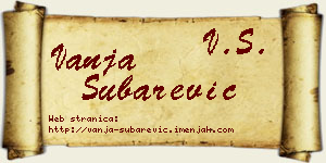 Vanja Šubarević vizit kartica